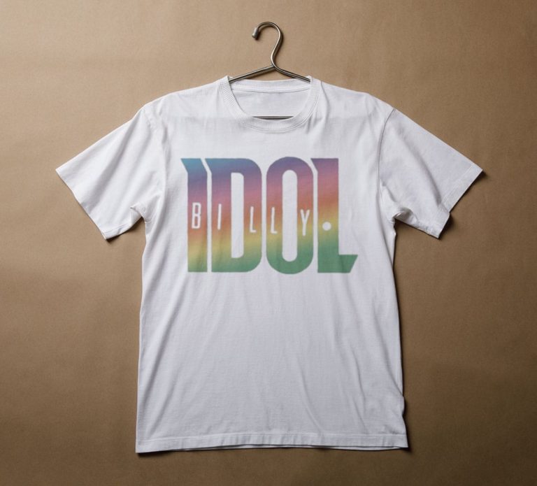 White Rainbow Logo Billy Idol Store T-Shirt, Hoodie