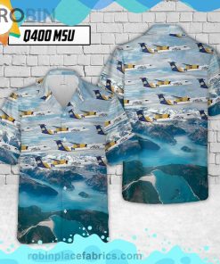 Alaska Airlines Q400 Msu Short Sleeve Button Down Hawaiian Shirt Alaska Airlines Q400 Msu Short Sleeve Button Down Hawaiian Shirt