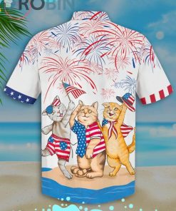 American Shorthair 4h Of July Short Sleeve Button Down Hawaiian Shirt  And Shorts American Shorthair 4h Of July Short Sleeve Button Down Hawaiian Shirt  And Shorts