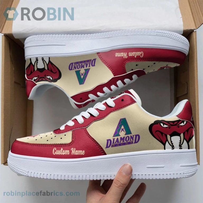 Arizona Diamondbacks Mascot Logo MLB Custom Name Air Force 1 AF1 Shoes