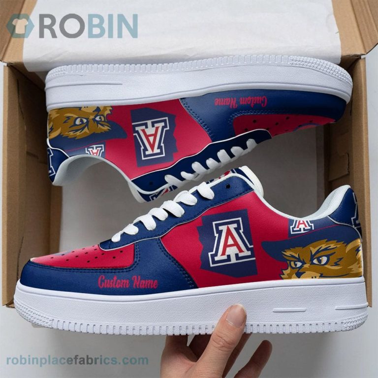 Arizona Wildcats Mascot Logo NCAA Custom Name Air Force 1 AF1 Shoes