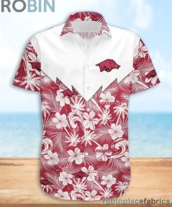 Arkansas Razorbacks NCAA Tropical Seamless Casual Button Down Shirts Arkansas Razorbacks NCAA Tropical Seamless Casual Button Down Shirts
