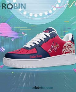 Atlanta Braves Mascot Logo MLB Custom Name Air Force 1 AF1 Shoes