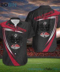 Atlanta Falcons NFL Skull American Football Short Sleeve Button Down Hawaiian Shirt Atlanta Falcons NFL Skull American Football Short Sleeve Button Down Hawaiian Shirt