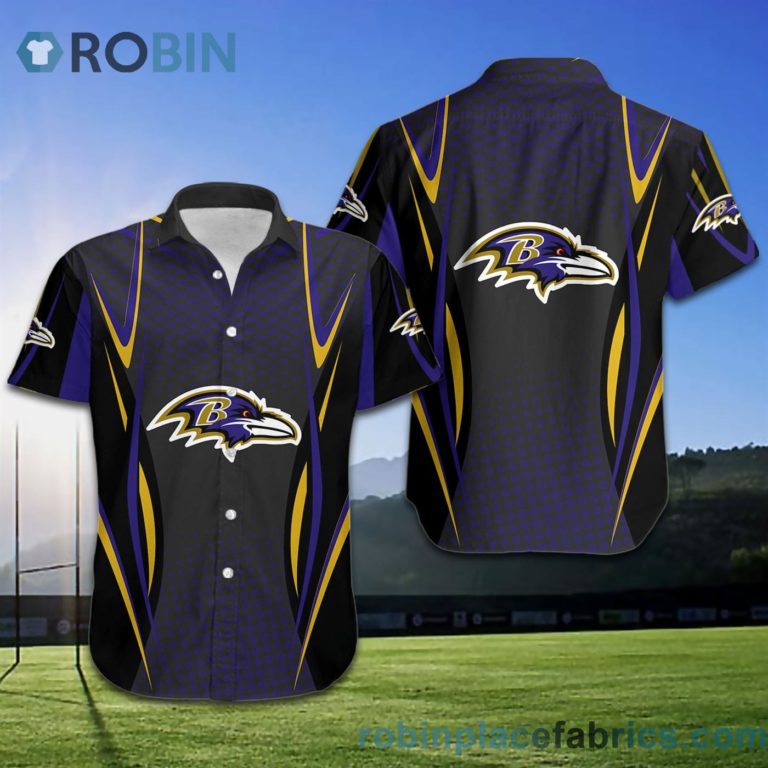Baltimore Ravens NFL American Football Short Sleeve Button Down Hawaiian Shirt