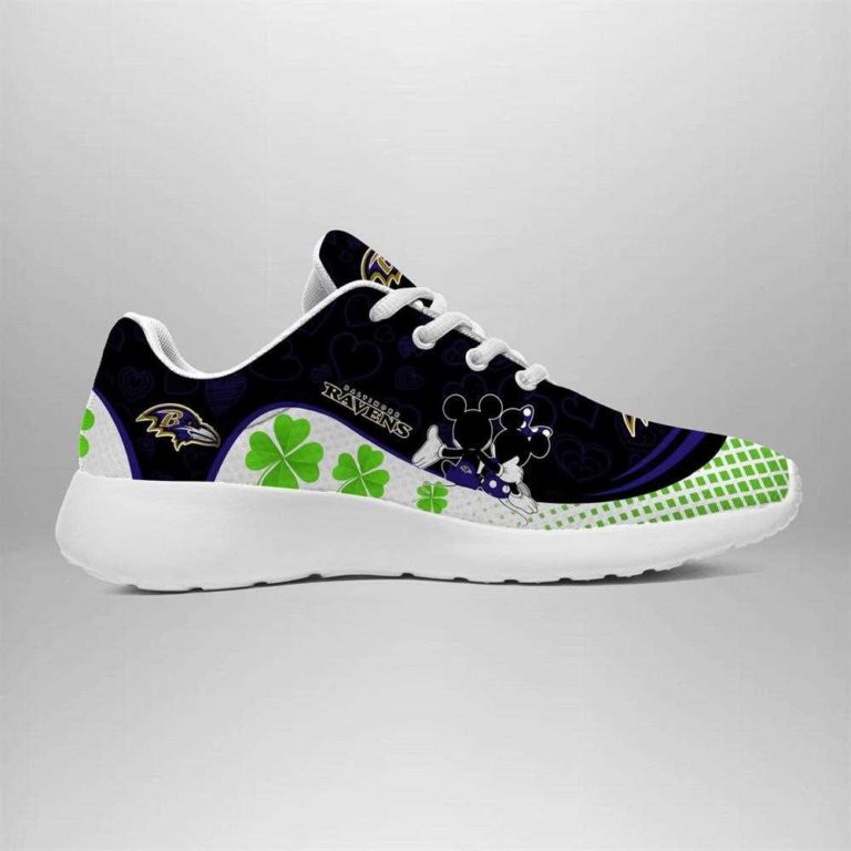 Baltimore Ravens Running Shoes Mickey Four Leaf Clovers