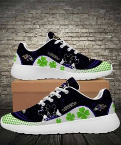 Baltimore Ravens Running Shoes Mickey Four Leaf Clovers