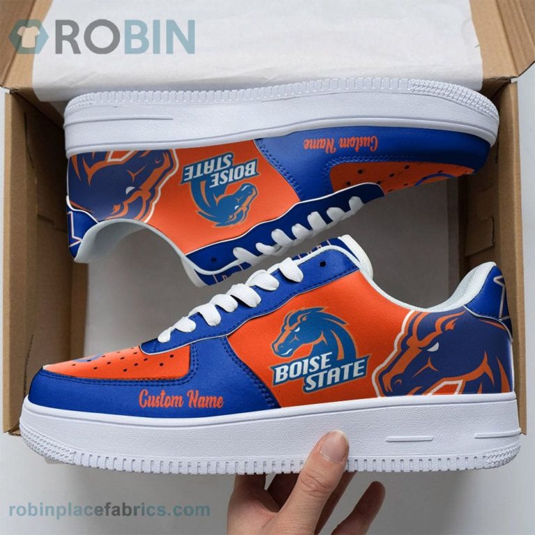 Boise State Broncos Mascot Logo NCAA Custom Name Air Force 1 AF1 Shoes