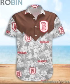 Bradley Braves NCAA Tropical Seamless Casual Button Down Shirts