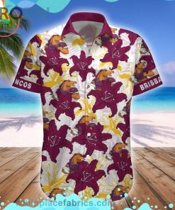 Brisbane Broncos Mascot Short Sleeve Button Down Hawaiian Shirt