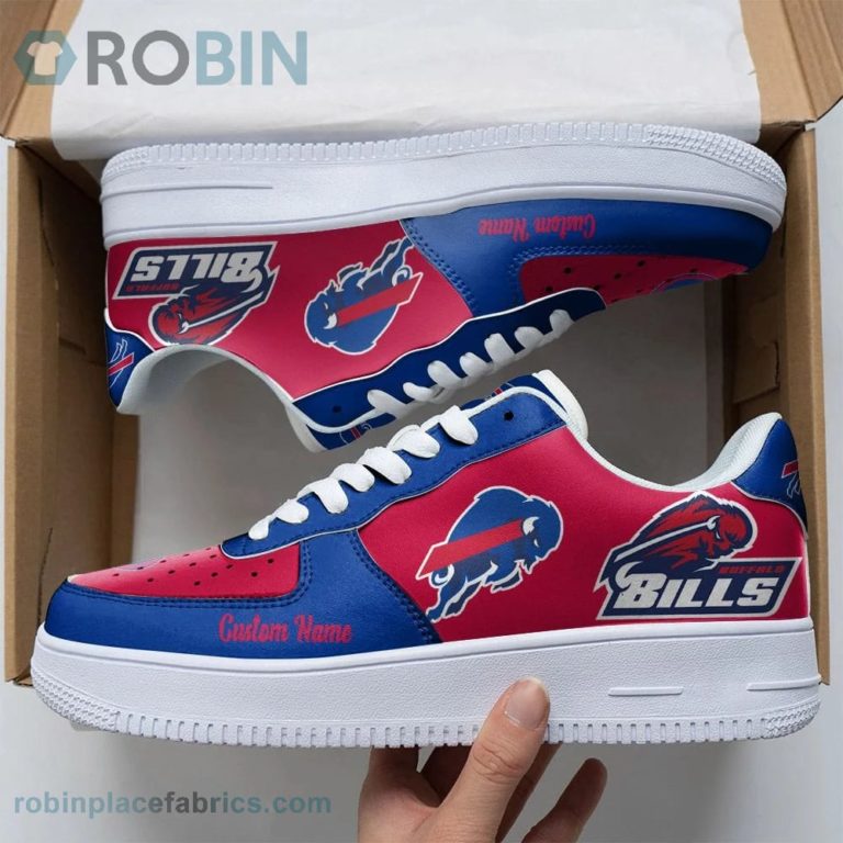 Buffalo Bills Mascot Logo NFL Custom Name Air Force 1 AF1 Shoes