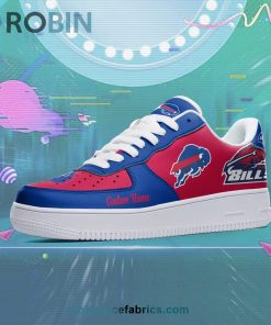 Buffalo Bills Mascot Logo NFL Custom Name Air Force 1 AF1 Shoes