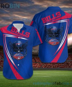 Buffalo Bills NFL Skull American Football Short Sleeve Button Down Hawaiian Shirt