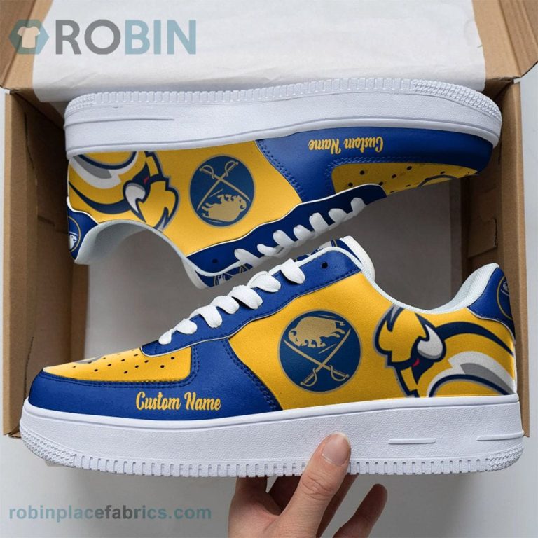 Buffalo Sabres Mascot Logo NHL Custom Name Air Force 1 AF1 Shoes