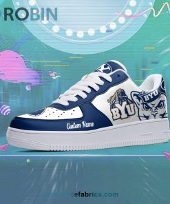 BYU Cougars Mascot Logo NCAA Custom Name Air Force 1 AF1 Shoes