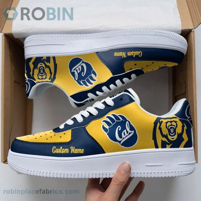 California Golden Bears Mascot Logo NCAA Custom Name Air Force 1 AF1 Shoes