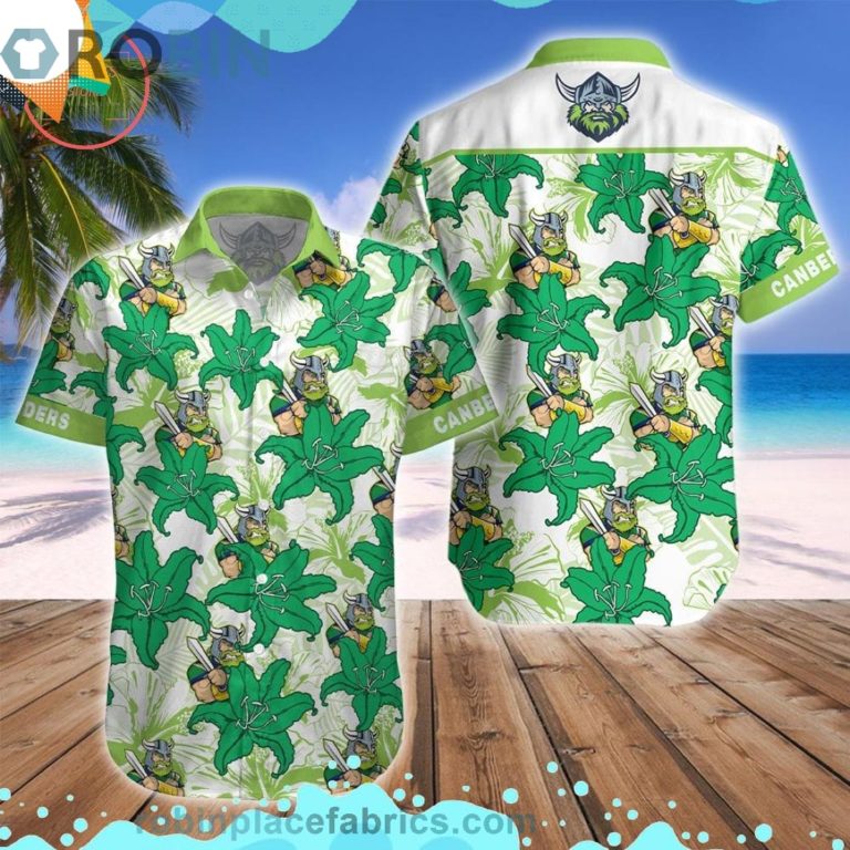 Canberra Raiders Mascot Short Sleeve Button Down Hawaiian Shirt