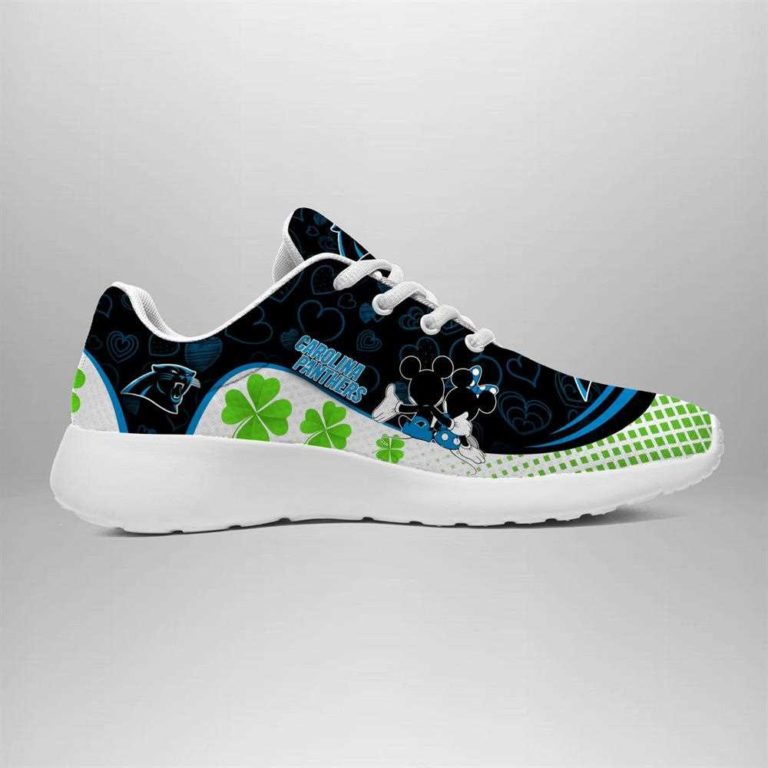 Carolina Panthers Running Shoes Mickey Four Leaf Clovers