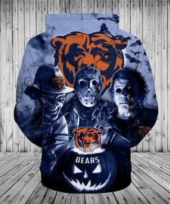 Chicago Bears Hoodies 3D Halloween Horror Night Sweatshirt Pullover