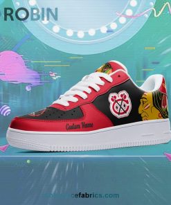 Chicago Blackhawks Mascot Logo NHL Custom Name Air Force 1 AF1 Shoes