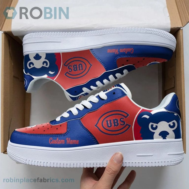 Chicago Cubs Mascot Logo MLB Custom Name Air Force 1 AF1 Shoes