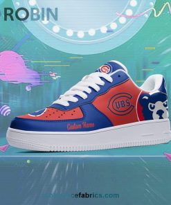 Chicago Cubs Mascot Logo MLB Custom Name Air Force 1 AF1 Shoes