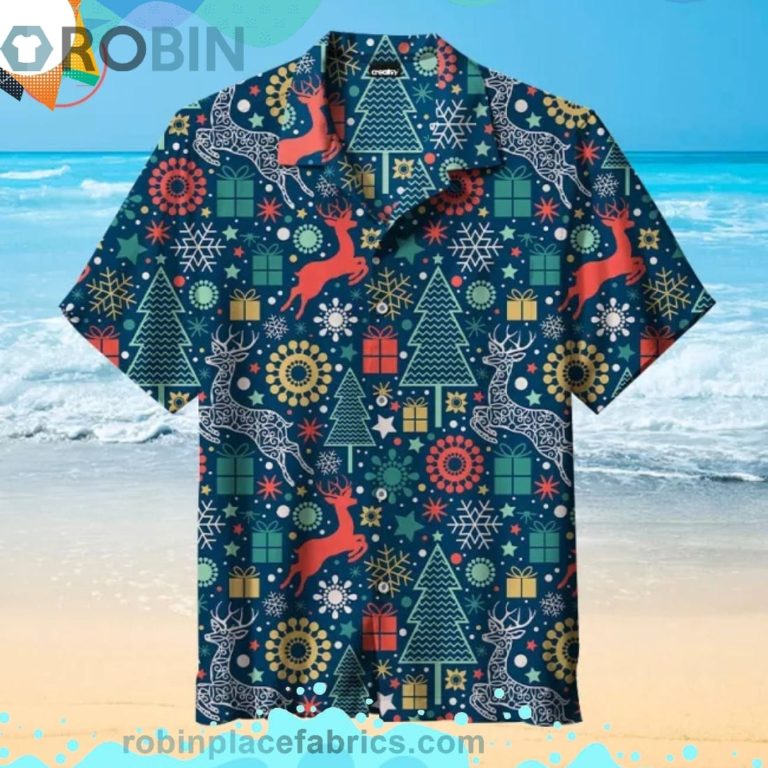 Christmas Pattern Short Sleeve Button Down Hawaiian Shirt
