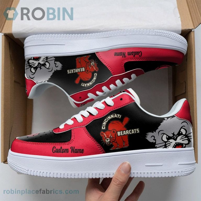 Cincinnati Bearcats Mascot Logo NCAA Custom Name Air Force 1 AF1 Shoes