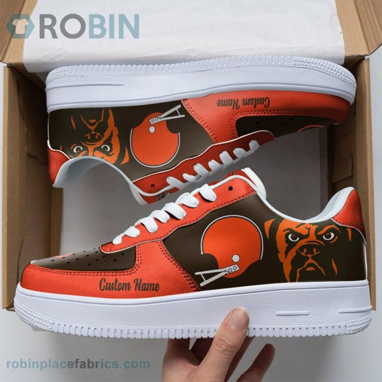 Cleveland Browns Mascot Logo NFL Custom Name Air Force 1 AF1 Shoes