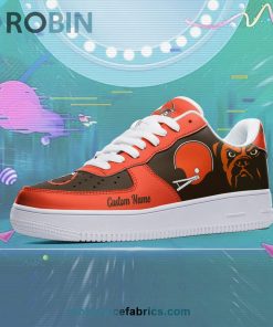 Cleveland Browns Mascot Logo NFL Custom Name Air Force 1 AF1 Shoes