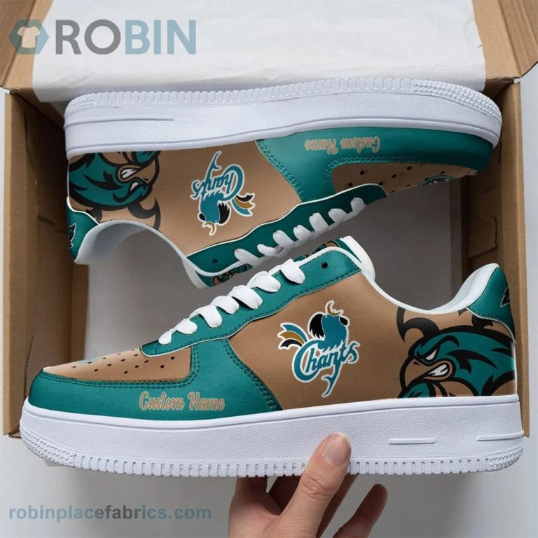 Coastal Carolina Chanticleers Mascot Logo NCAA Custom Name Air Force 1 AF1 Shoes