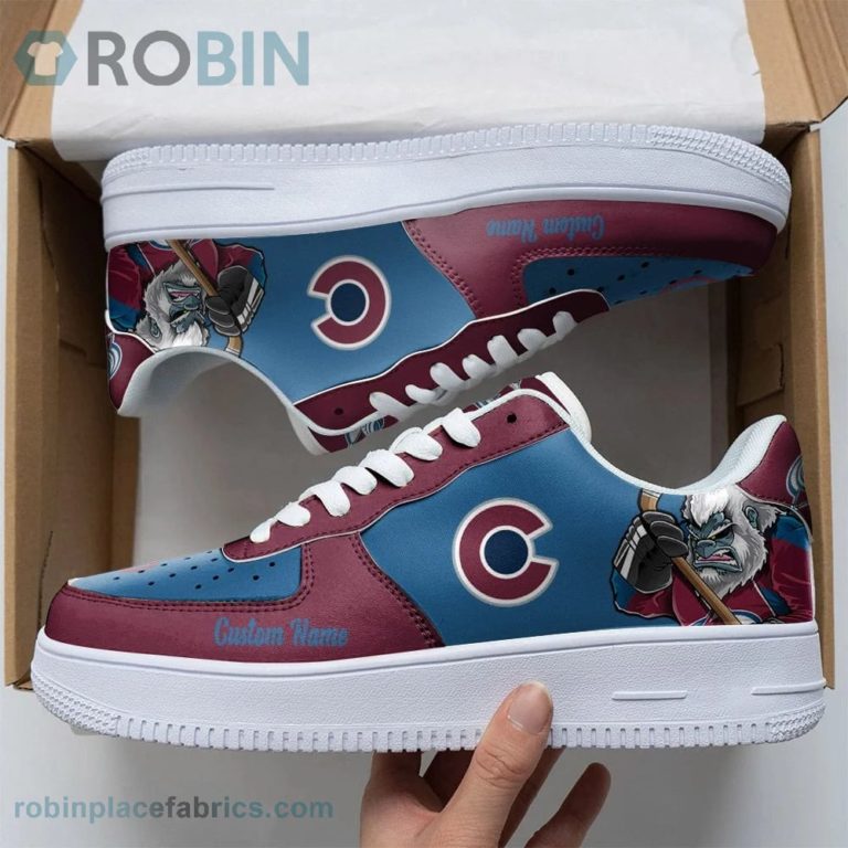 Colorado Avalanche Mascot Logo NHL Custom Name Air Force 1 AF1 Shoes