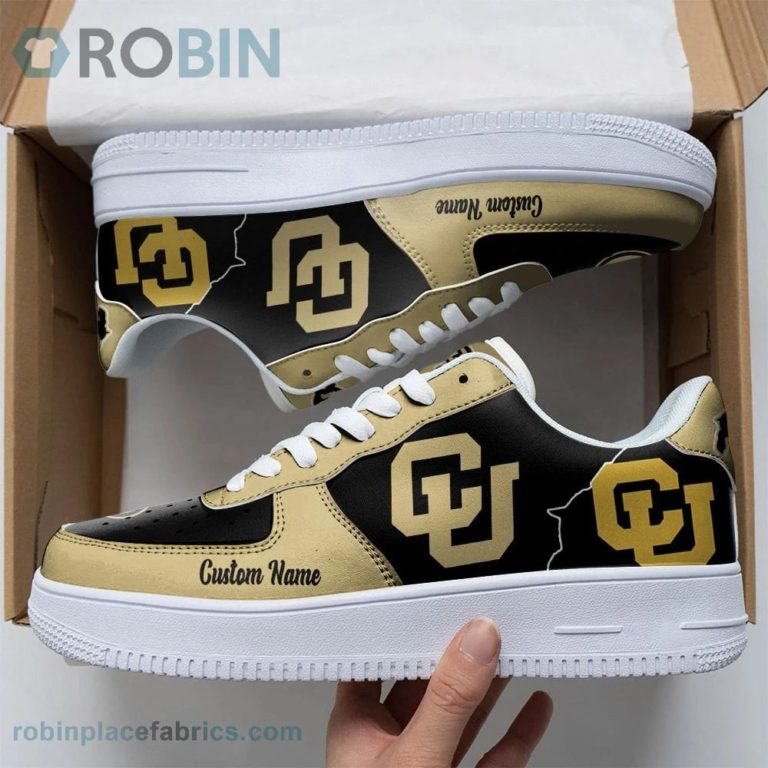 Colorado Buffaloes Mascot Logo NCAA Custom Name Air Force 1 AF1 Shoes