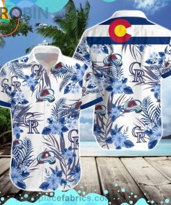 Colorado Rockies Colorado Avalanche Short Sleeve Button Down Hawaiian Shirt