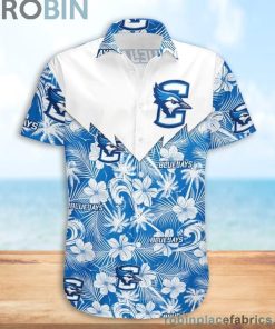 Creighton Bluejays NCAA Tropical Seamless Casual Button Down Shirts