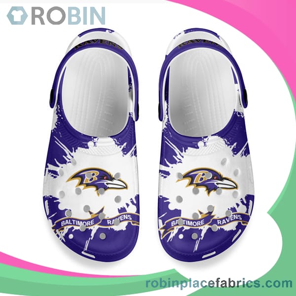 Crocs Crocband Clog Baltimore Ravens Purple & White - RobinPlaceFabrics