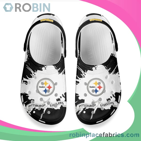 Crocs Crocband Clog Pittsburgh Steelers Black & White - RobinPlaceFabrics