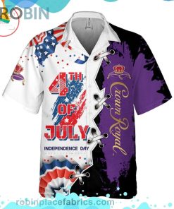 Crown Royal 4th Of July Independence Day Short Sleeve Button Down Hawaiian Shirt Crown Royal 4th Of July Independence Day Short Sleeve Button Down Hawaiian Shirt