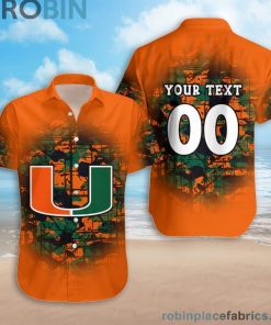 Custom Name & Number Miami Hurricanes Camouflage Vintage Casual Button Down Shirts Custom Name & Number Miami Hurricanes Camouflage Vintage Casual Button Down Shirts