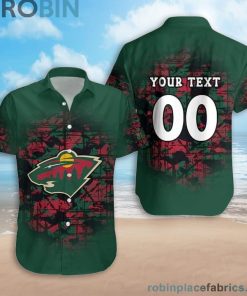 Custom Name & Number Minnesota Wild Camouflage Vintage Casual Button Down Shirts