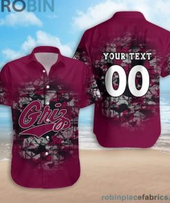 Custom Name & Number Montana Grizzlies Camouflage Vintage Casual Button Down Shirts