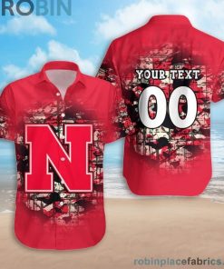 Custom Name & Number Nebraska Cornhuskers Camouflage Vintage Casual Button Down Shirts