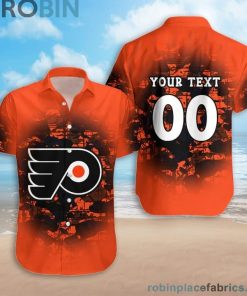 Custom Name & Number Philadelphia Flyers Camouflage Vintage Casual Button Down Shirts