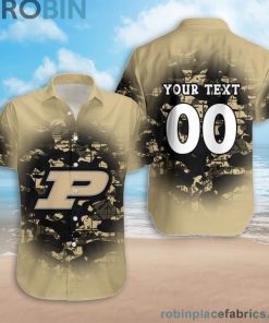 Custom Name & Number Purdue Boilermakers Camouflage Vintage Casual Button Down Shirts