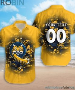 Custom Name & Number Quinnipiac Bobcats Camouflage Vintage Casual Button Down Shirts