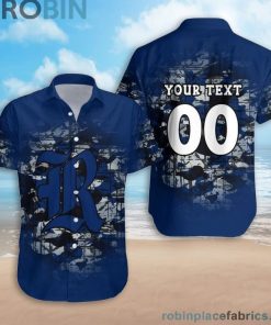 Custom Name & Number Rice Owls Camouflage Vintage Casual Button Down Shirts