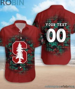 Custom Name & Number Stanford Cardinal Camouflage Vintage Casual Button Down Shirts