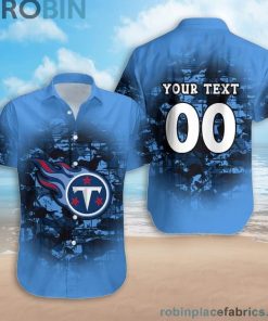 Custom Name & Number Tennessee Titans Camouflage Vintage Casual Button Down Shirts