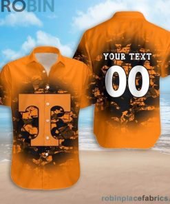 Custom Name & Number Tennessee Volunteers Camouflage Vintage Casual Button Down Shirts