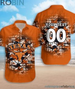 Custom Name & Number Texas Longhorns Camouflage Vintage Casual Button Down Shirts